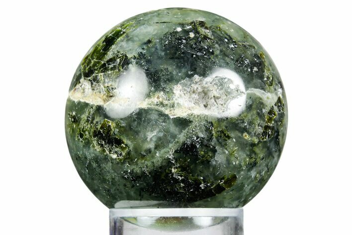 Polished Prehnite With Epidote Sphere #343051